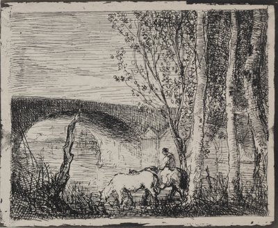 Le Pont, impression originale 1862, imprimée en 1921 - Charles Francois Daubigny