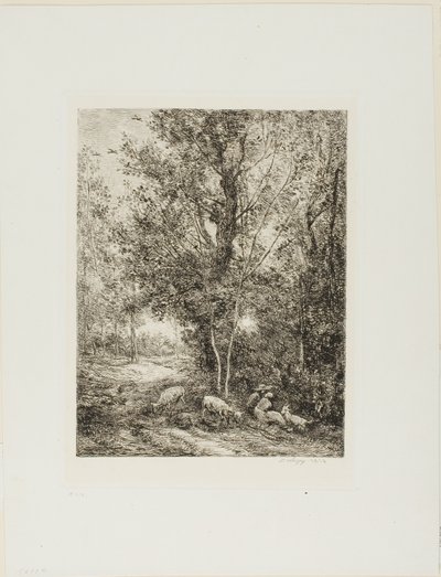 Le berger et la bergère - Charles Francois Daubigny