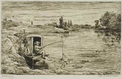 Le garçon de navire à la pêche (Pêche à la ligne) - Charles Francois Daubigny