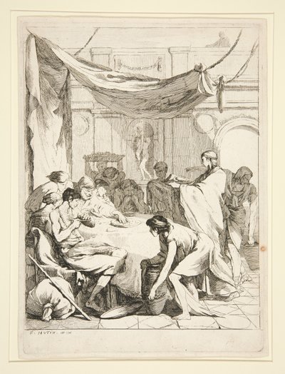 Nourrir les affamés, de la série Sept Œuvres de Miséricorde - Charles Francois Hutin