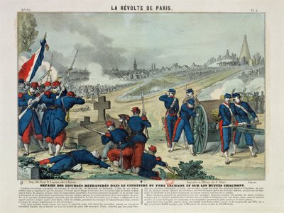 Défaite des Rebelles Retranchés dans le Cimetière de Père Lachaise et sur la Colline de Chaumont, 1871 - Charles Francois Pinot