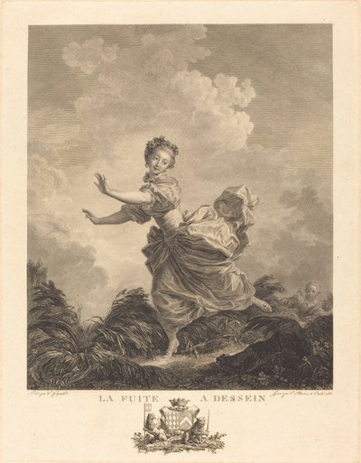 La fuite à dessein - Charles François Adrien Macret and Jacques Couché after Jean Honoré Fragonard