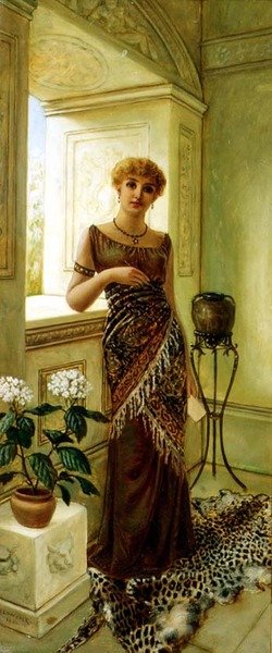 Femme classique près d