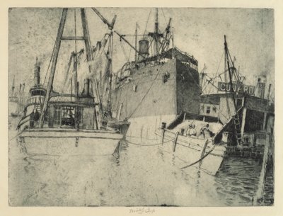 Docks de Chelsea, Chargement du navire, 1907 - Charles Frederick William Mielatz
