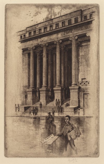 Porche, ancienne douane, Wall Street - Charles Frederick William Mielatz