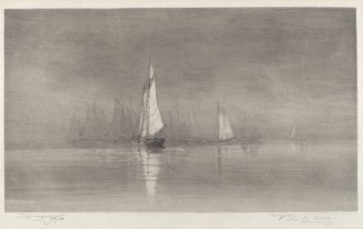 Scène de port sans titre avec voiliers - Charles Frederick William Mielatz