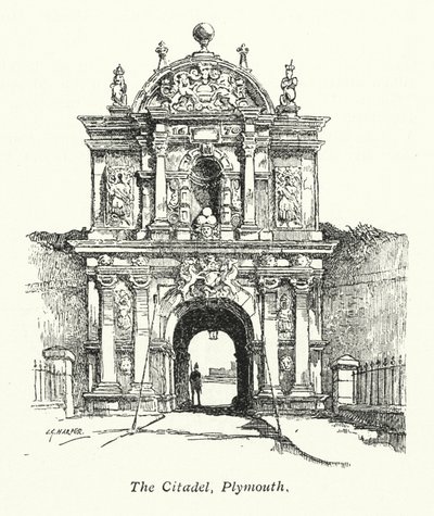 La Citadelle, Plymouth (lithographie) - Charles George Harper