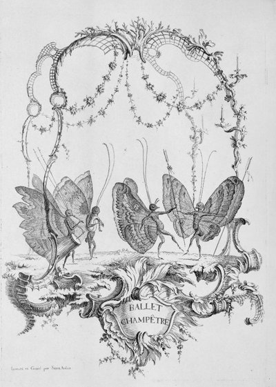 Ballet champêtre, de Essai de Papilloneries Humaines par Saint A... - Charles Germain de Saint Aubin