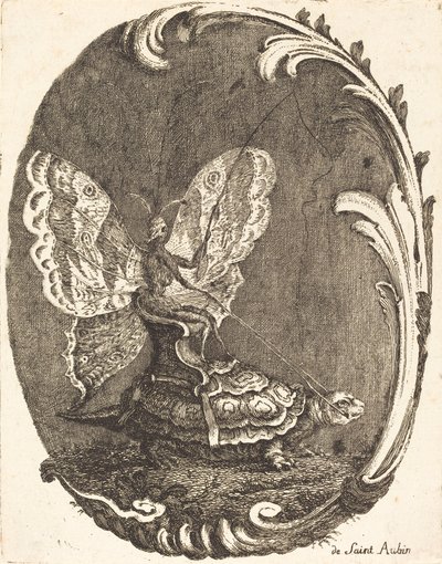 Le Papillon et la Tortue - Charles Germain de Saint Aubin