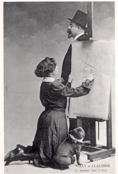 Carte Postale représentant Colette et son mari Willy - Charles Gerschel