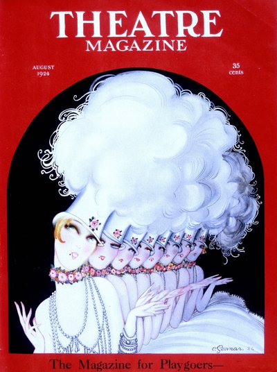 Danseuses de cabaret sur la couverture du magazine américain Théâtre Magazine, août 1924 (gravure) - Charles Gesmar