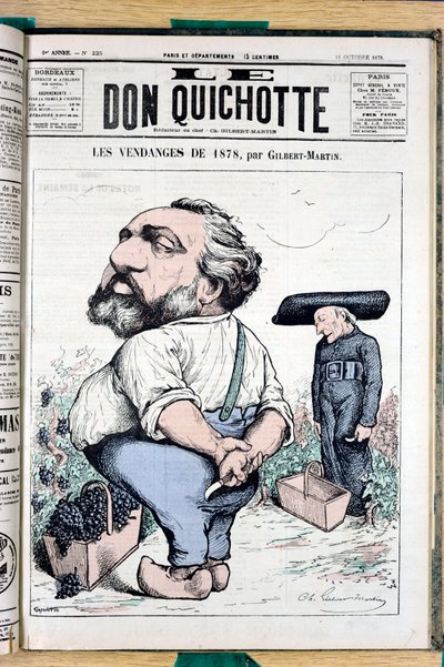Couverture de "Don Quichotte", numéro 225, Satirique en couleurs - Charles Gilbert Martin