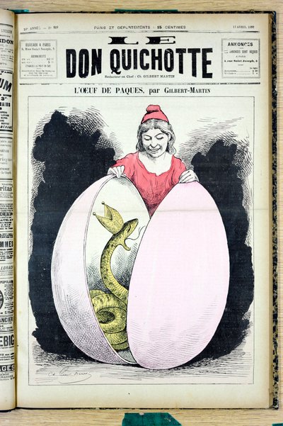 Couverture de "Le Don Quichotte", numéro 929, satirique en couleurs - Charles Gilbert Martin