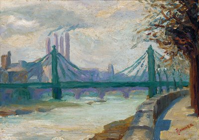 Battersea Power Station depuis Chelsea Embankment - Charles Ginner