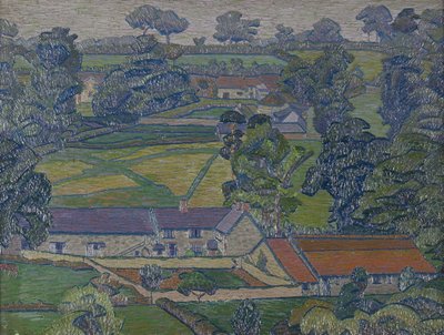 Paysage avec fermes, c.1912-13 - Charles Ginner