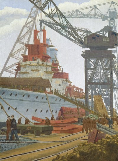 La construction du HMS Prince of Wales - Charles Ginner