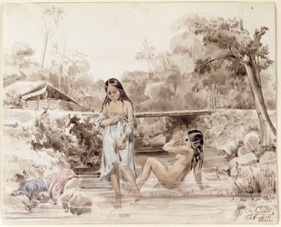 Tahitiens se baignant, 1844 - Charles Giraud
