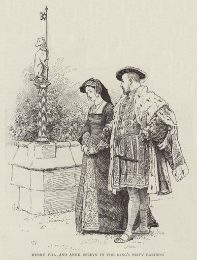 Henry VIII et Anne Boleyn dans les Jardins Privés du Roi - Charles Green