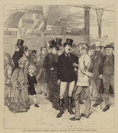 Le salon du cheval métropolitain, une esquisse au Agricultural Hall - Charles Green