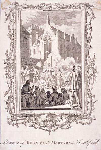 Scène de protestants brûlés à Smithfield, 16ème siècle - Charles Grignion