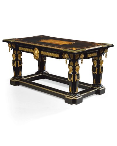 Table Napoléon III, conçue par Jean Brandely, marqueterie par E. Varlot, Paris, vers 1850-75 - Charles Guillaume Diehl