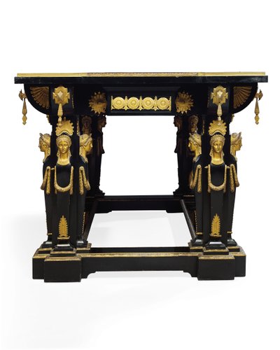 Table Napoléon III, conçue par Jean Brandely, marqueterie par E. Varlot, Paris, vers 1850-75 - Charles Guillaume Diehl