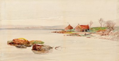 Scène côtière avec cottages - Charles Gustav Louis Phillips
