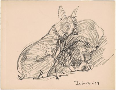Deux chiens - Charles H. Woodbury