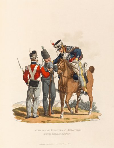 3e Hussards, Infanterie et Infanterie légère. Légion allemande du roi, vers 1815 - Charles Hamilton (after) Smith