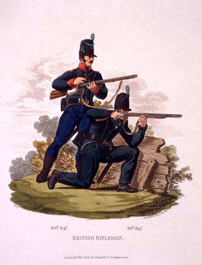 Uniforme des fusiliers britanniques (60e et 95e régiments), extrait de 