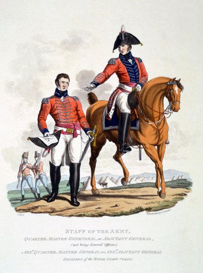 Uniformes des soldats du Royal Staff Corps, de 