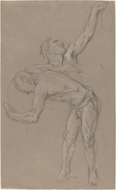 Deux figures masculines : Étude pour "Le Bon Samaritain" - Charles Hazelwood Shannon