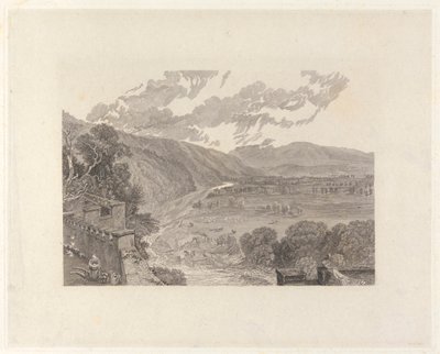 Ingleborough, depuis la terrasse du château de Hornby - Charles Heath
