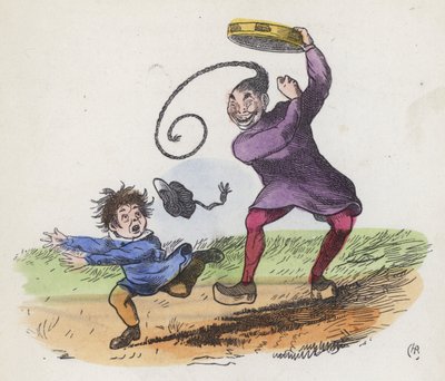Garçon effrayé par un Chinois jouant du tambourin - Charles Henry (after) Bennett