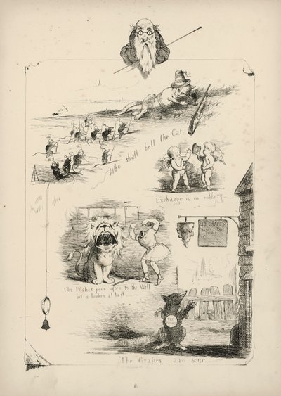 Page de Proverbes avec illustrations - Charles Henry (after) Bennett