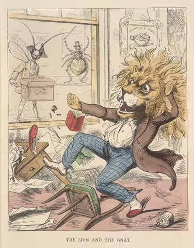 Le lion et le moucheron, illustration des 