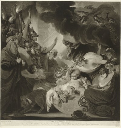 Hercule étrangle les deux serpents dans son berceau - Charles Howard Hodges