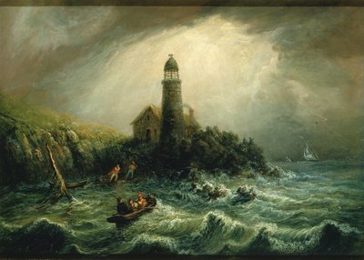 Vue de mer du phare de Cape Poge, vers 1840-1849 - Charles Hubbard