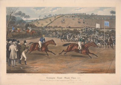 Une de quatre : Leamington Grand Steeple Chase ... 1837. Planche 4. Marqs de Waterford sur Monarch ... - Charles Hunt