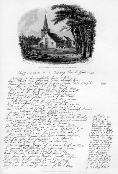 Église de Stoke Poges, Buckinghamshire, vers 1750, 1840 - Charles J. Smith
