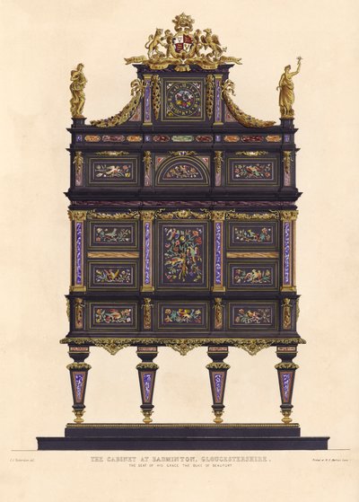Le cabinet à Badminton, Gloucestershire, résidence de son excellence le Duc de Beaufort - Charles James Richardson