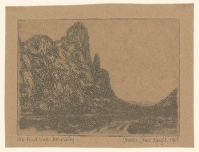 Paysage avec des rochers escarpés - Charles James Wright (signed by artist)