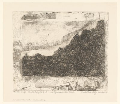Paysage rocheux avec routes et rivière - Charles James Wright (signed by artist)