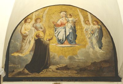 Vierge remettant le rosaire à San Damiano - Charles Jean Baptiste Besson