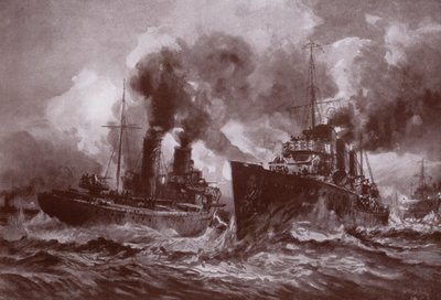 Un combat avec un destroyer - Charles John de (after) Lacy