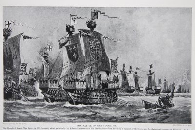 La bataille de Sluys, 24 juin 1340, illustration de 