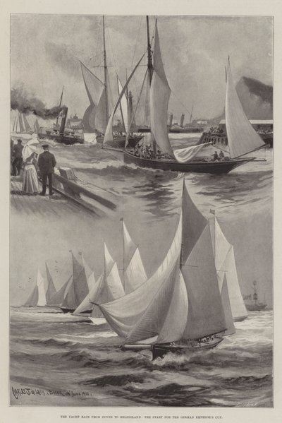 La course de yachts de Douvres à Heligoland, le départ pour la Coupe de l