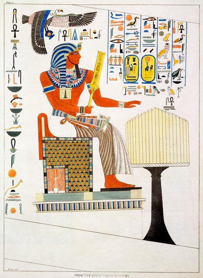 Fresque des tombes des rois de Thèbes, découverte par G Belzoni, 1820-1822 - Charles Joseph Hullmandel