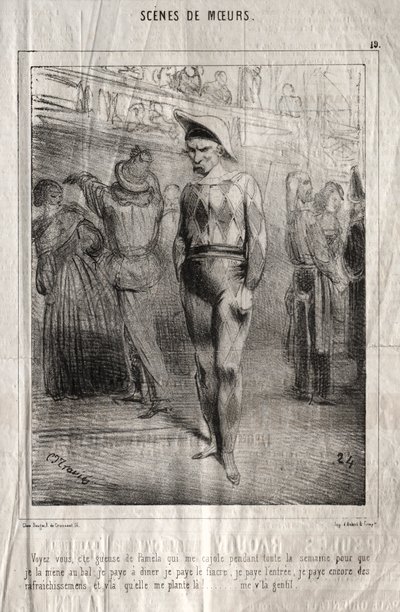 Scènes de mœurs : Voyez-vous, cette queuse de Pamela qui me cajole pendant toute la semaine - Charles Joseph Traviès de Villers