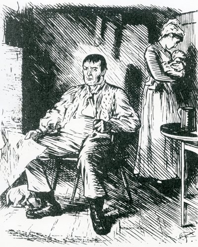 Illustration "A Real Hard Case" pour "Punch", 1875 (gravure) - Charles Keene